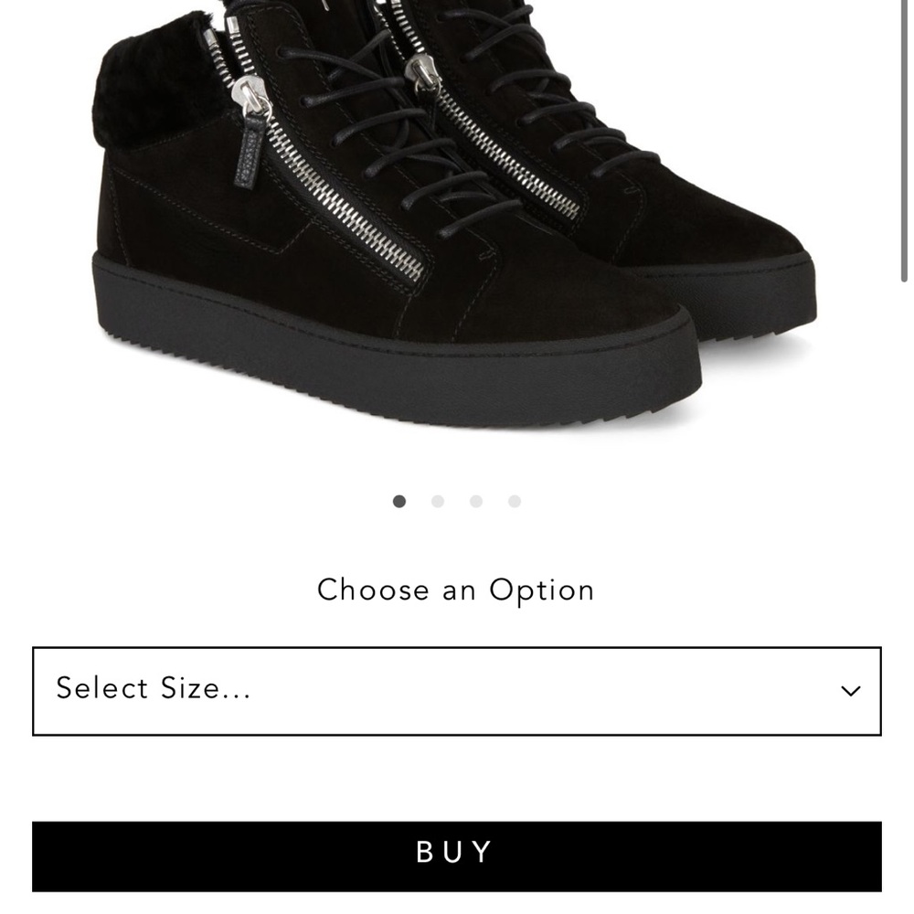 Giuseppe Zanotti Black Suede High-Top Sneakers with Silver Zippers - Picture 7 of 9